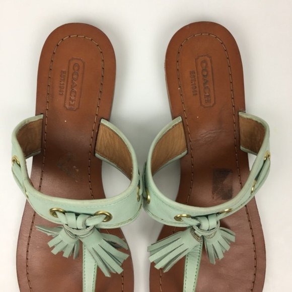 COACH Sheena Fringe Sandals Mint Size 9 - Picture 3 of 12